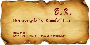 Borovnyák Kamélia névjegykártya